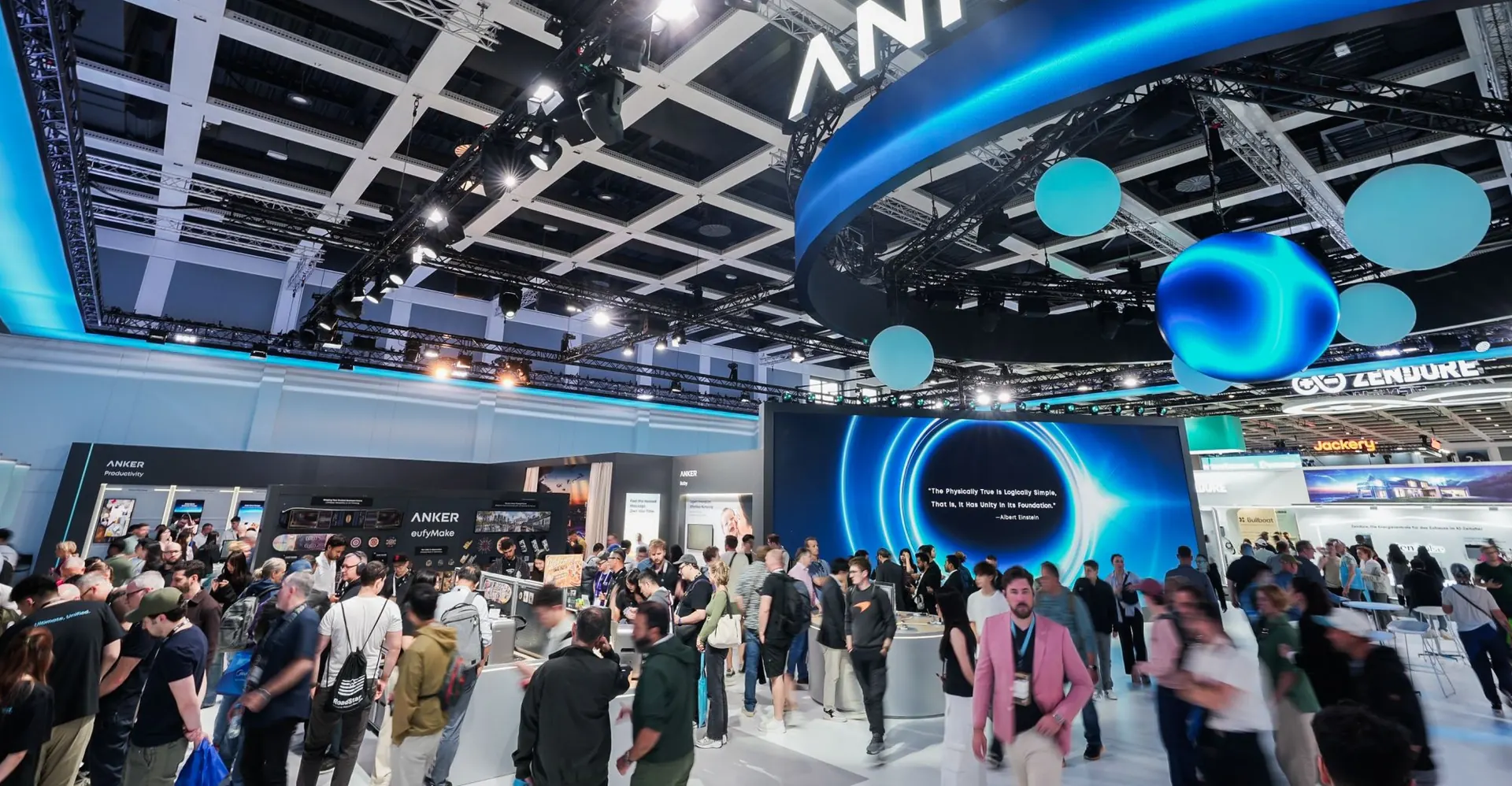 Major technology brand booth at a global electronics exhibition